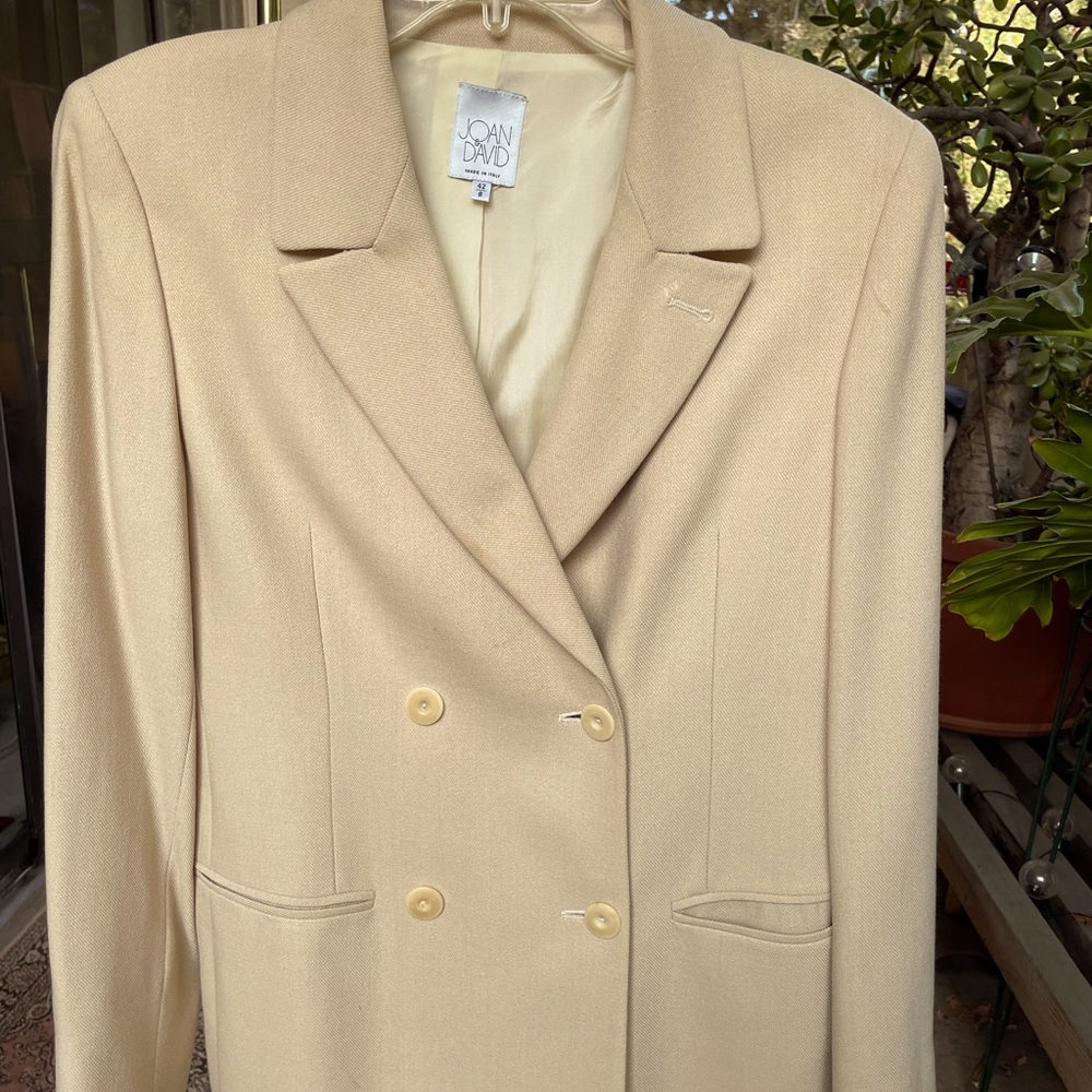 JOAN & DAVID classic camel color double breasted jacket.
